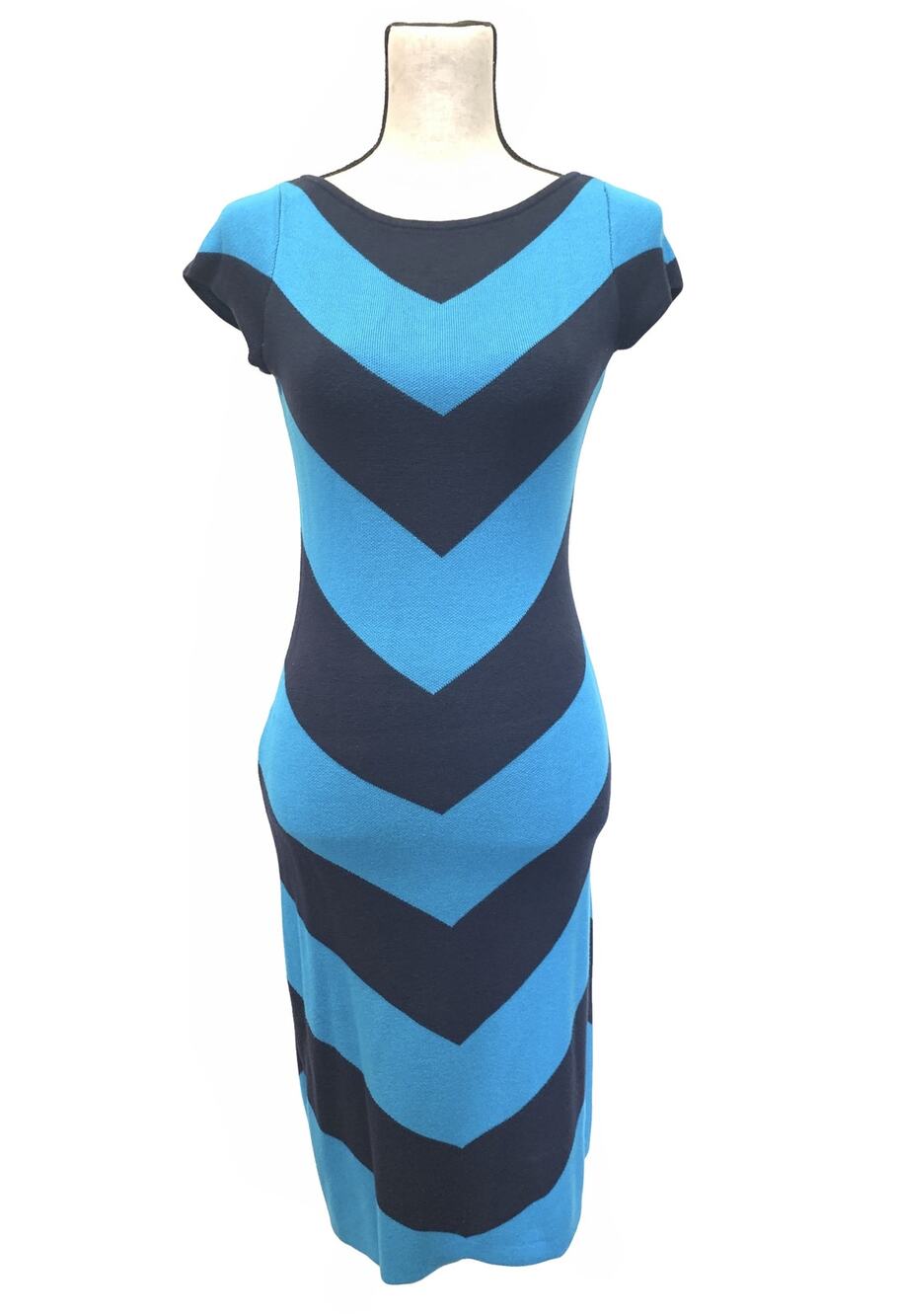 C. Wonder Boatneck Chevron Knit Sweater Dress